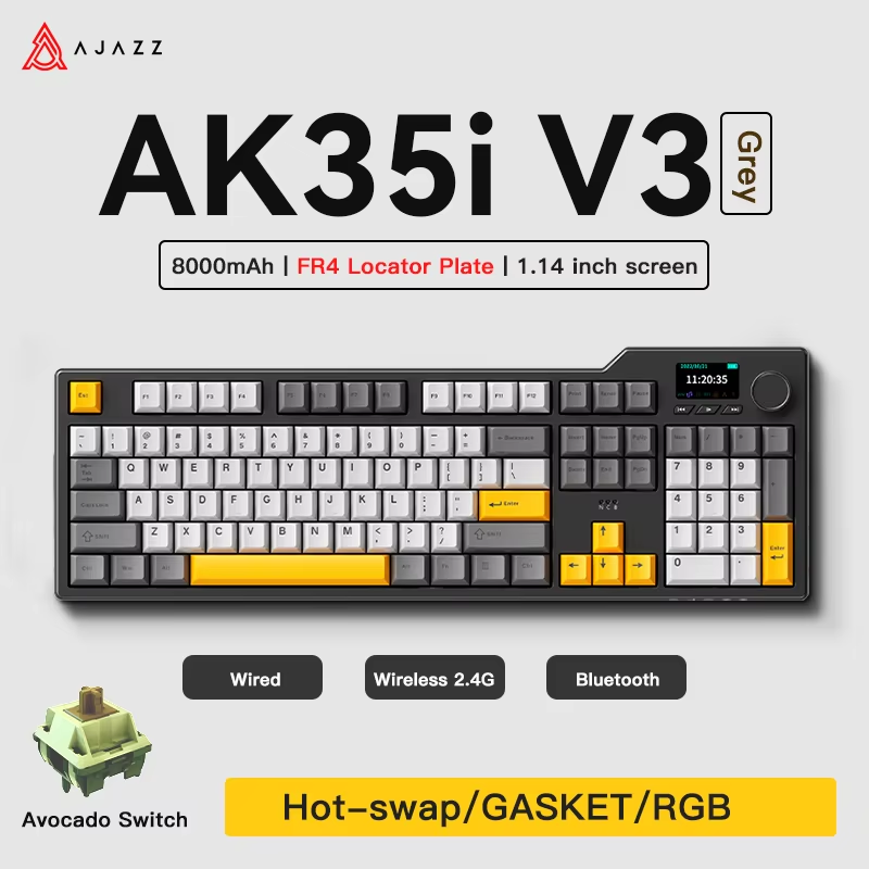 Ajazz AK35I V3 MAX Tri-mode Wi - Gaming Keyboard Hot Swappable 评论和价格