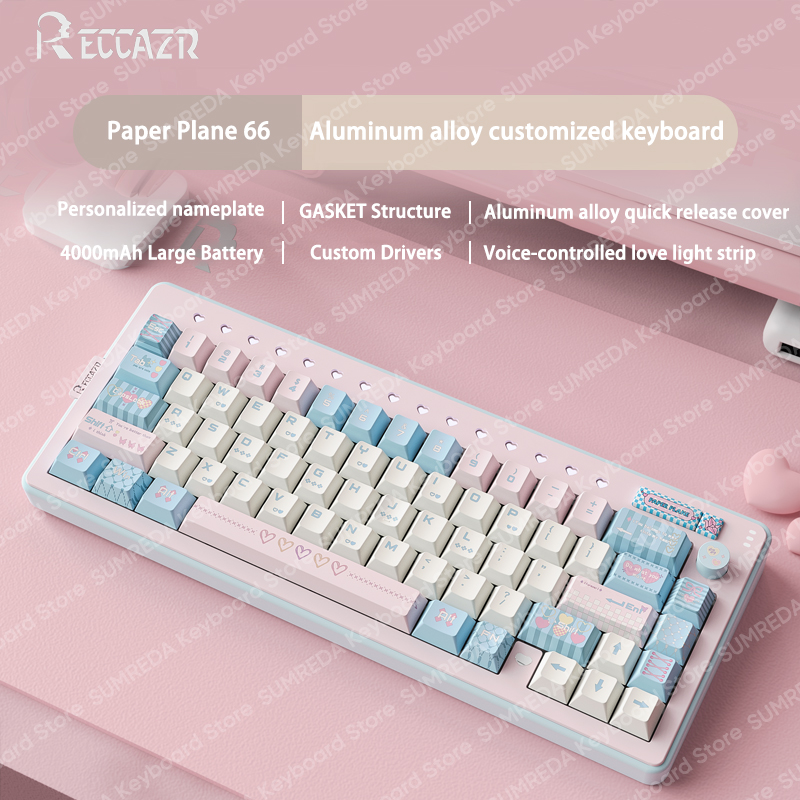 RECCAZR R66 Paper Plane66 Mech - Gaming Keyboard No Rgb 评论和价格