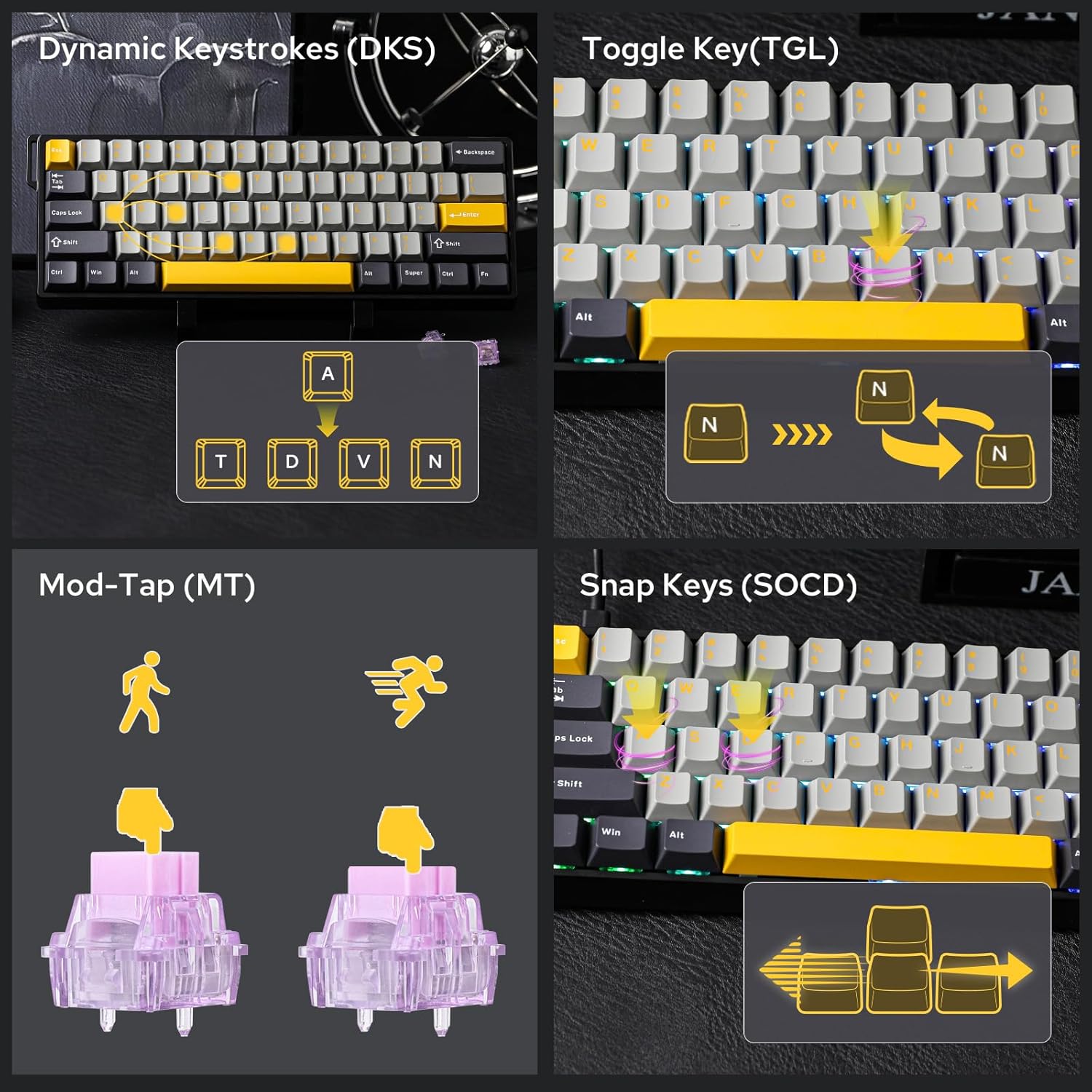 AULA WIN60 HE 60% Max Pro Magn - Gaming Keyboard Hot Swappable 评论和价格