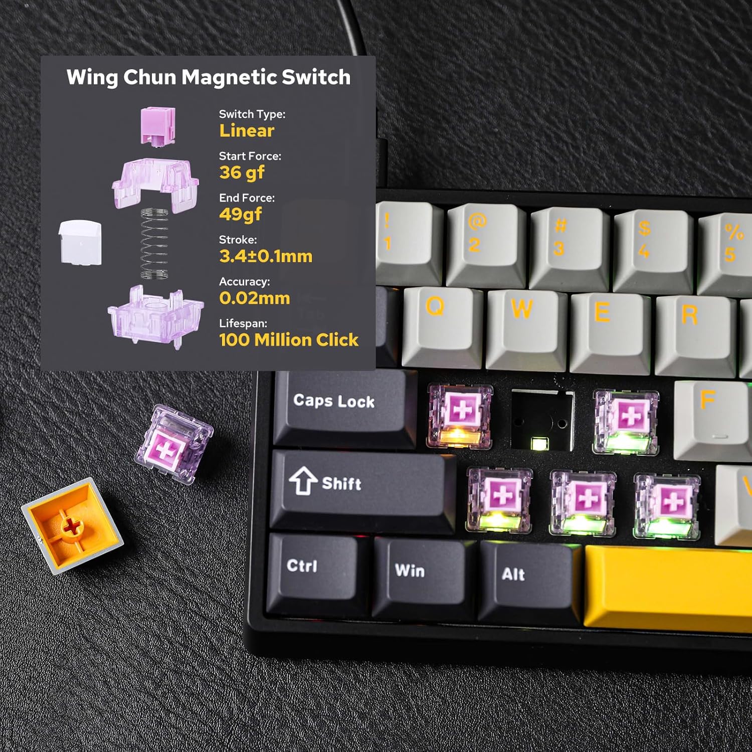 AULA WIN60 HE 60% Max Pro Magn - Gaming Keyboard Hot Swappable 评论和价格