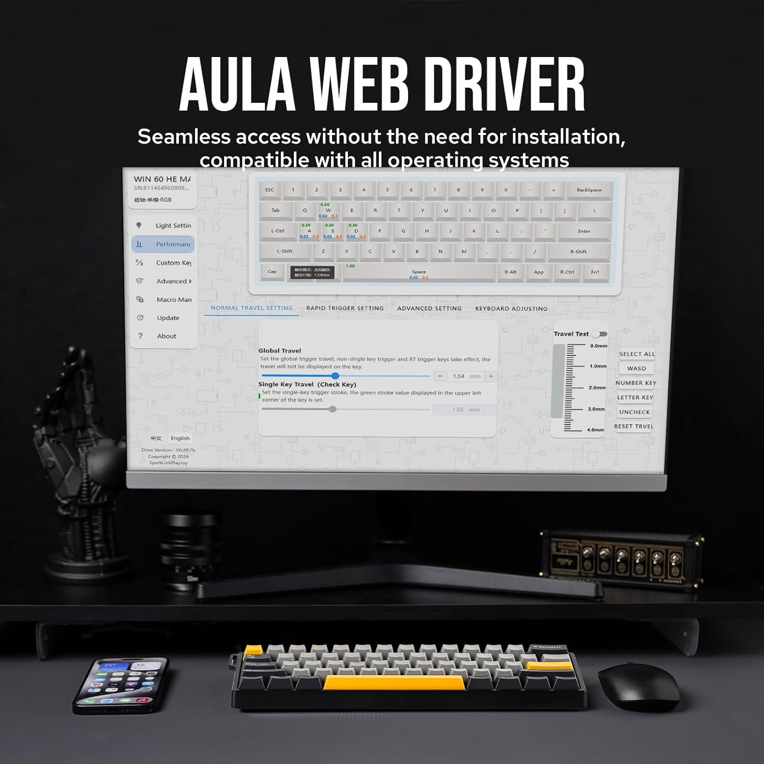 AULA WIN60 HE 60% Max Pro Magn - Gaming Keyboard Hot Swappable 评论和价格