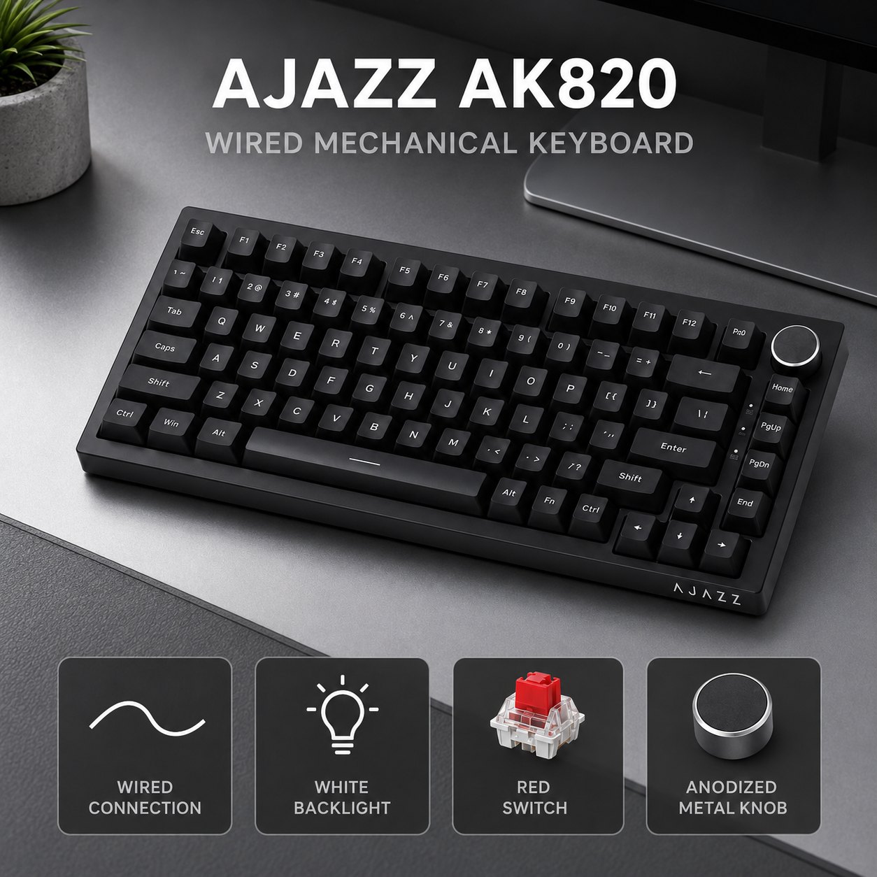 AJAZZ AK820 and AK820PRO Mecha - Gaming Keyboard No Rgb 评论和价格
