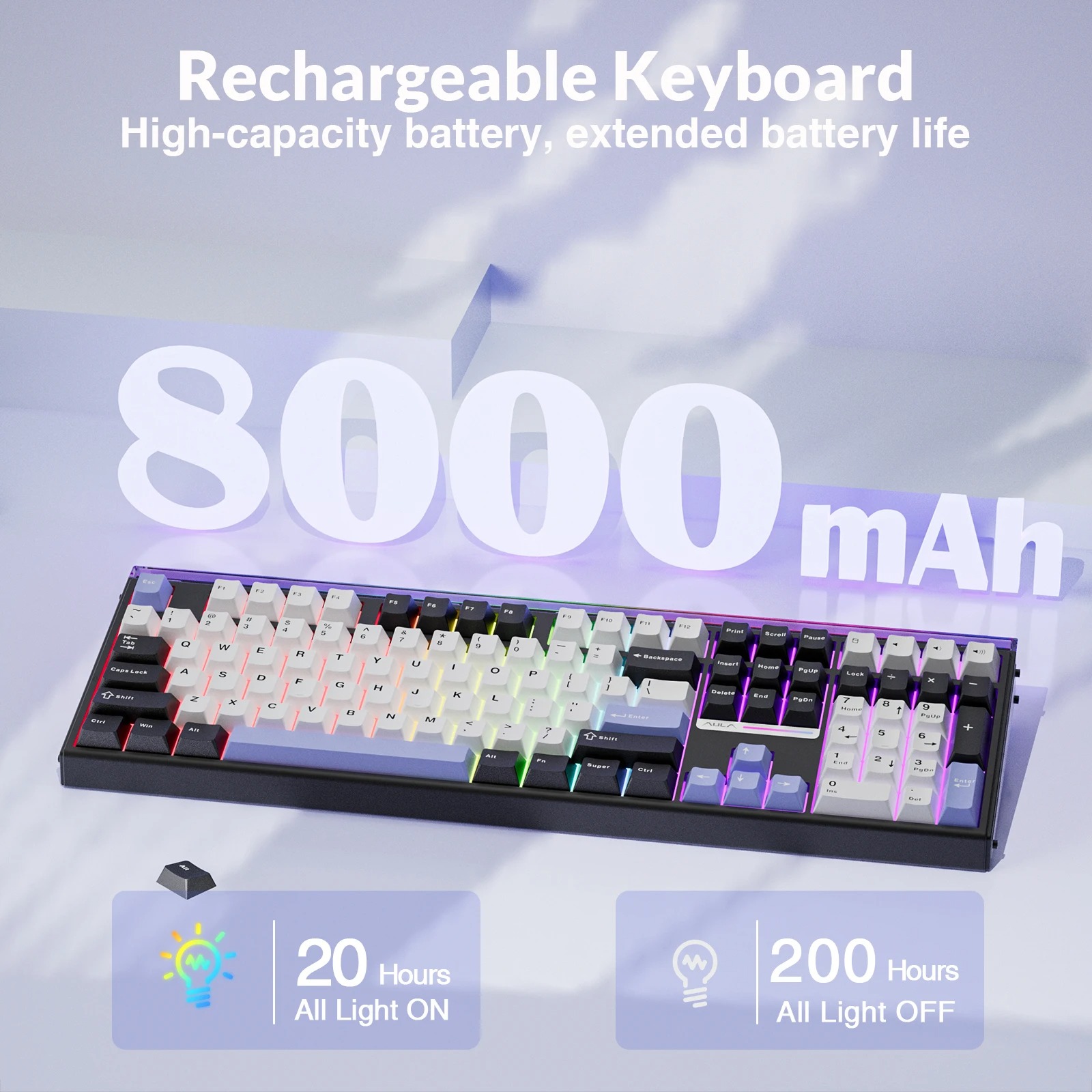 AULA H108 Tri‑Mode Mechanical  - Gaming Keyboard Hot Swappable 评论和价格