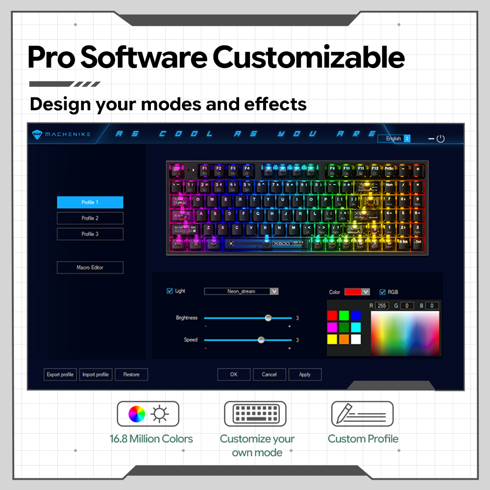 Machenike K500-B94 V2 Wired Me - Gaming Keyboard Hot Swappable 评论和价格