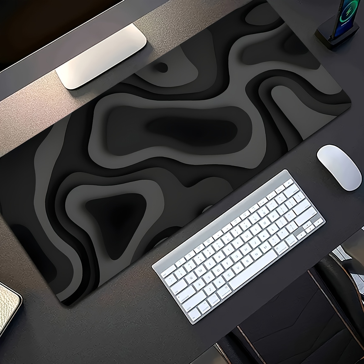 Black Gray Swirl Design Large  - Gaming Keyboard High Ground 评论和价格