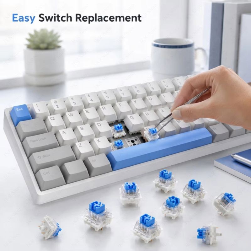 DT21 100Pcs DIY Mechanical Key - Keyboard Gaming Blue Switch 评论和价格